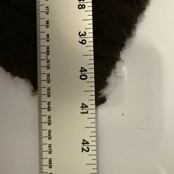 Noelle Enterprises Longline Brown Boucle Sweater Cardigan Faux Fur Trim Cashmere - Picture 13 of 13